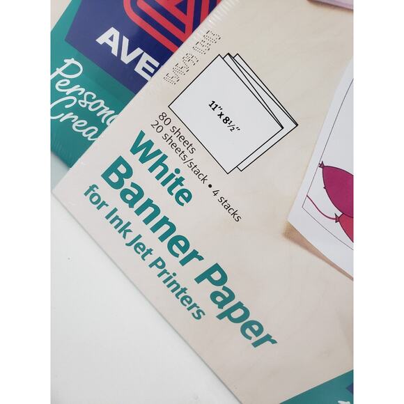 Lot 2 Avery‎ 3272 White Banner Paper for Ink Jet Printers 11x8.5 80 sheets NEW - Picture 4 of 6